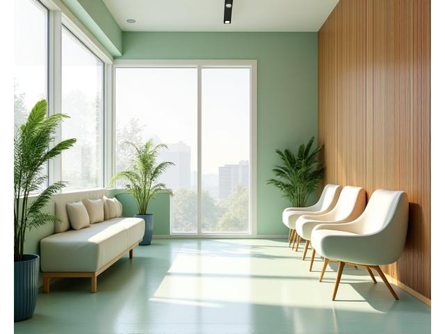 Bamboo acoustic panels in a healthcare facility creating calm, healing environments