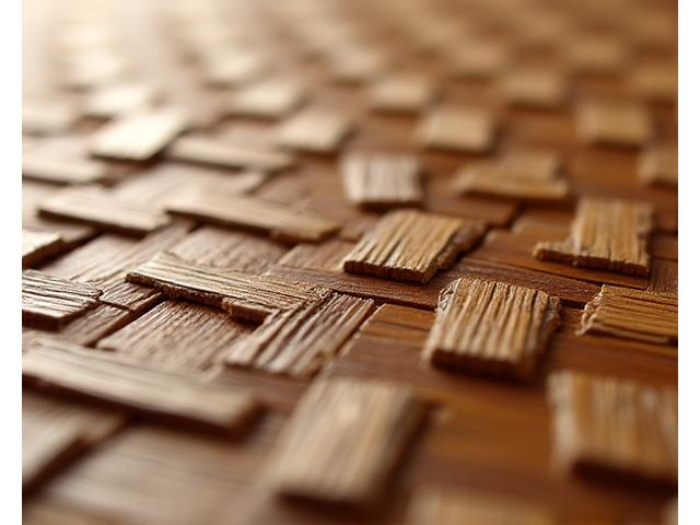 Custom bamboo acoustic panel patterns integrated into a wall design