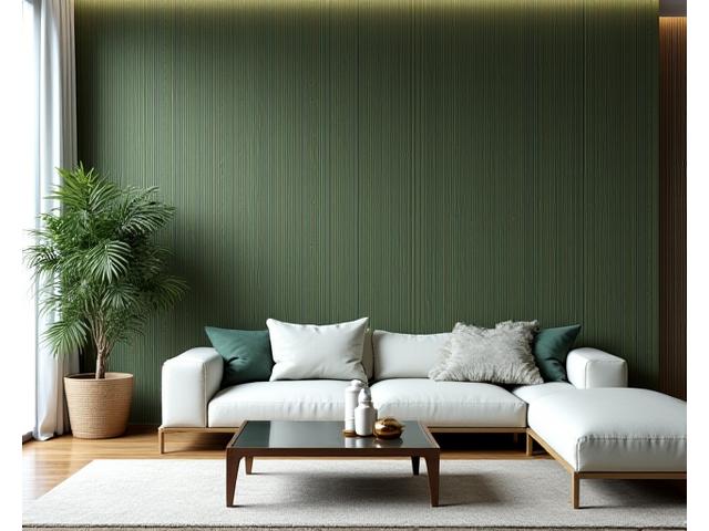 Bamboo feature wall creating a dramatic focal point