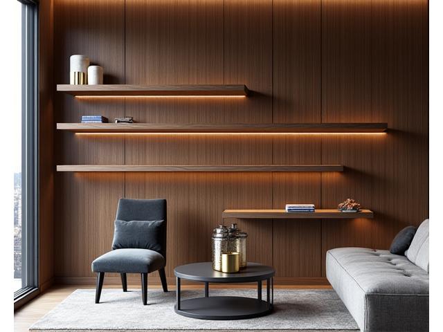Integrated bamboo shelving with seamless design