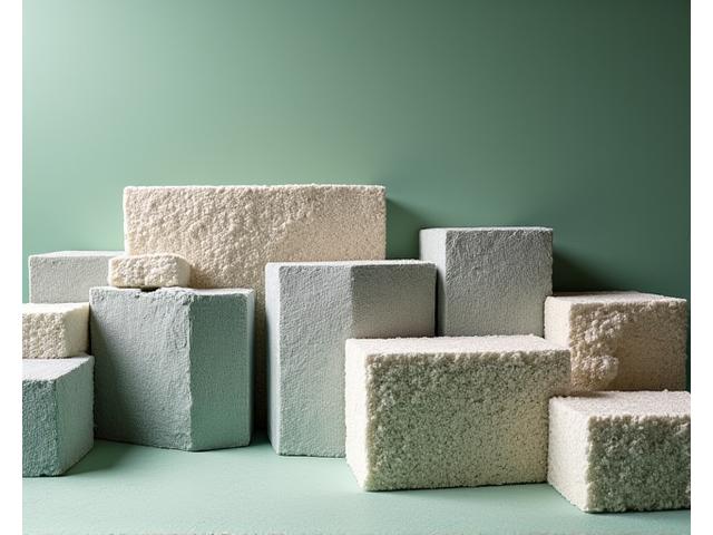 Blocks of renewable insulation made from natural fibers like cotton or denim